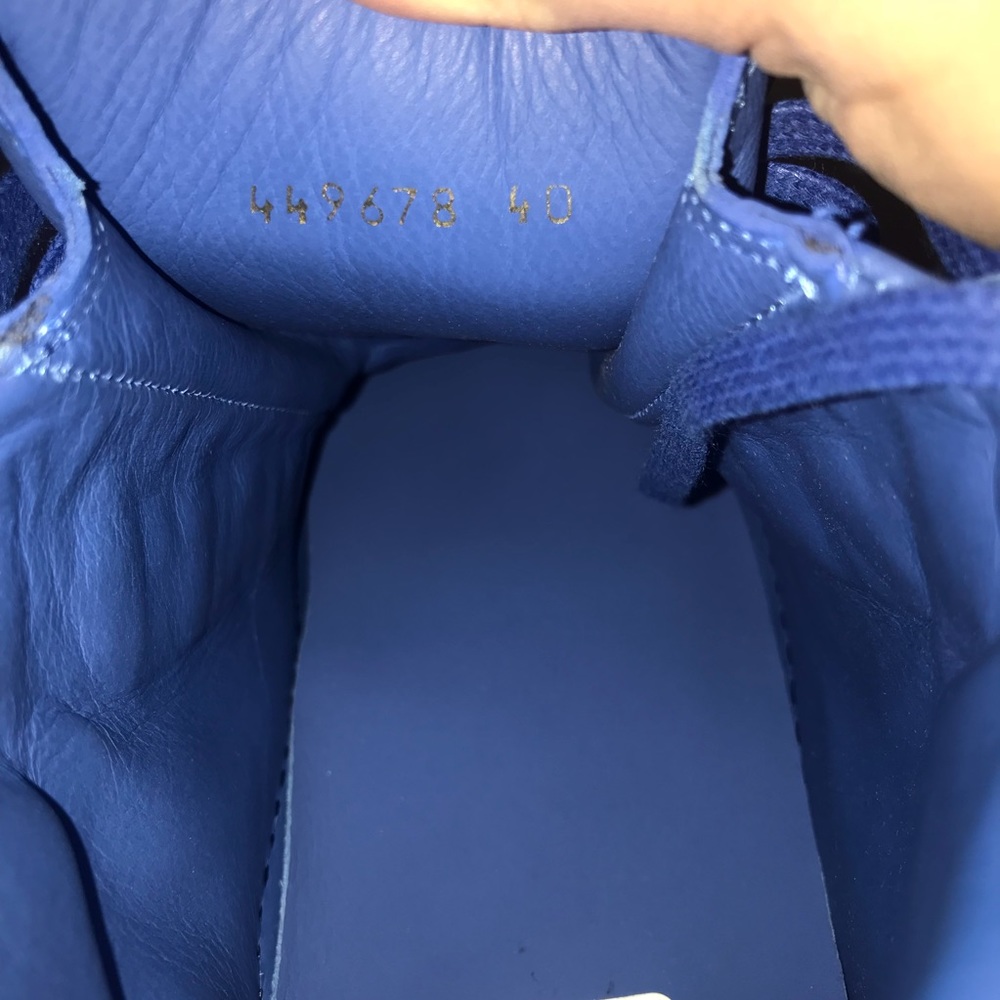 NEW Balenciaga Arena Blue Leather Hi Top Sneakers - Picture 6 of 8